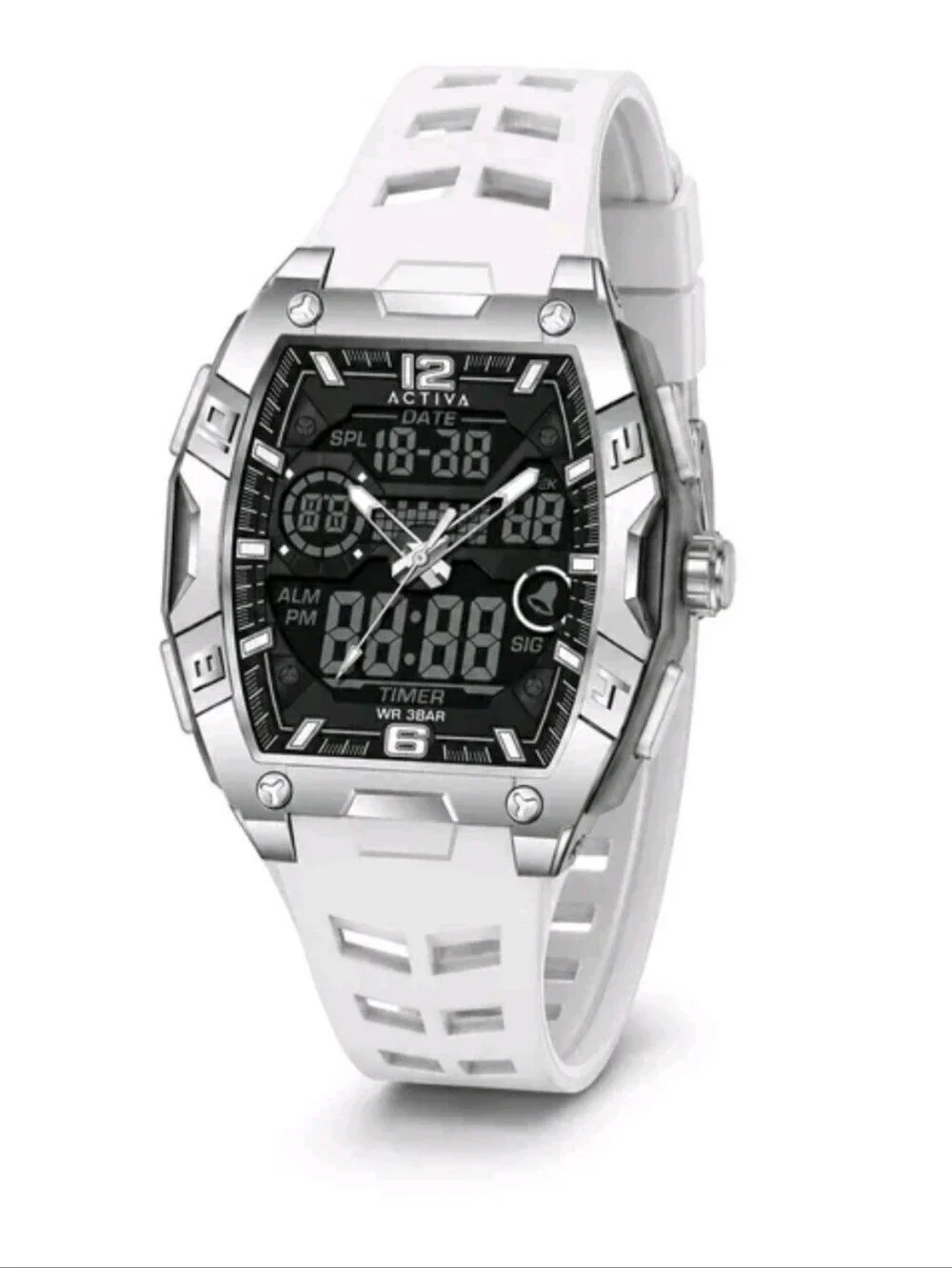 Actival Venzis X Invicta Digital Men's Watch - 50mm. White (ACW8131-001)